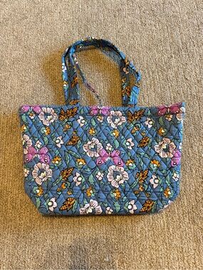 Vera Bradley Quilted Floral Shoulder Tote in Blue, Pink and Orange